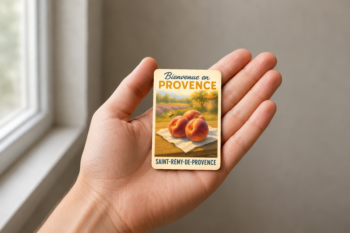 Mockup magnet 11 — Magnet Pêches de Provence – Douceur d’Été