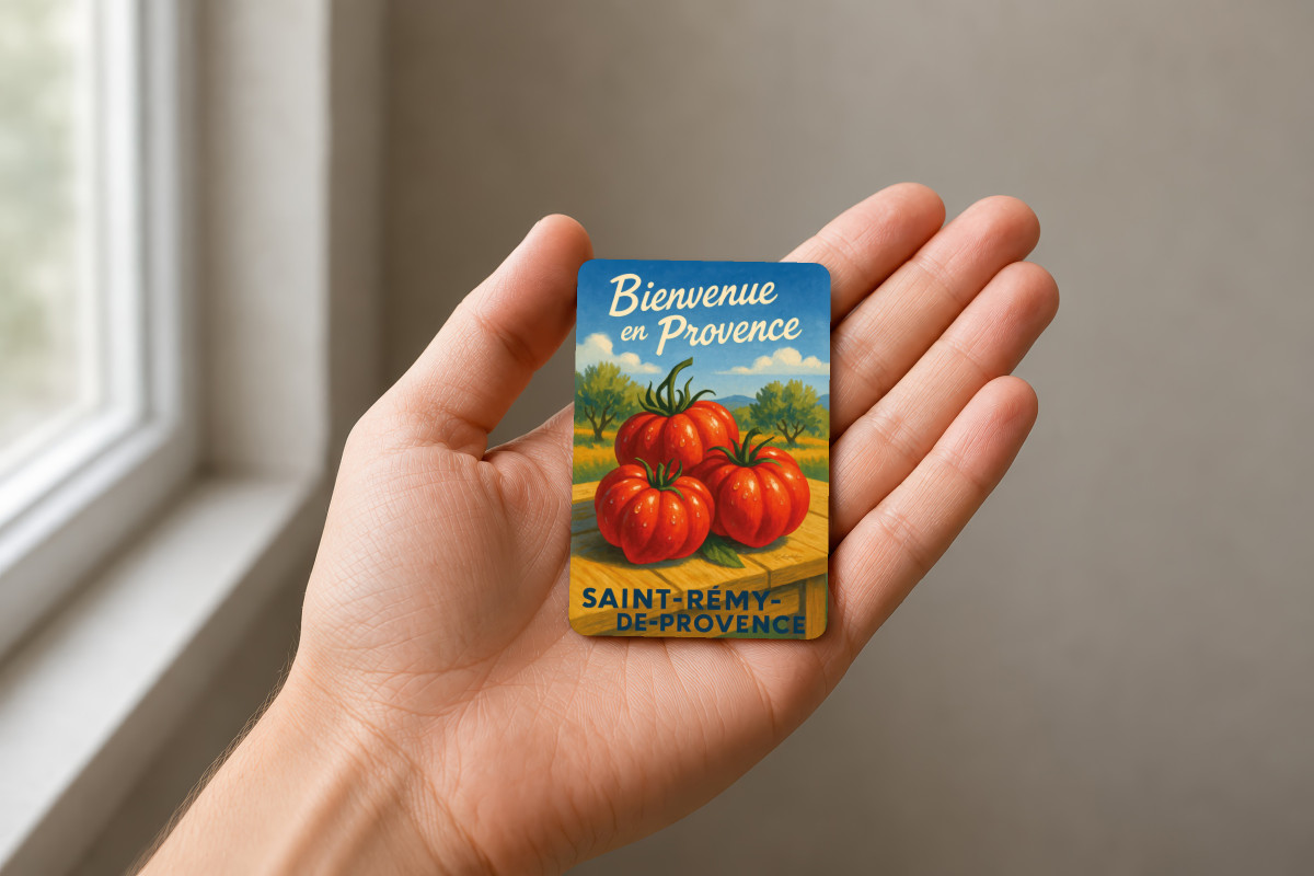Mockup magnet 11 — Magnet Tomates de Provence – Rouge et Saveur