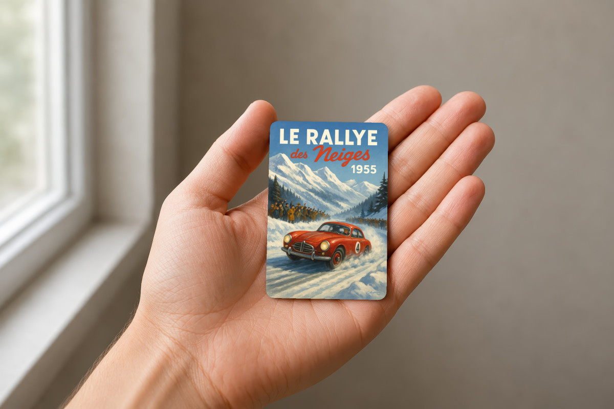 Mockup magnet 11 — Magnet Le Rallye des neiges 1955