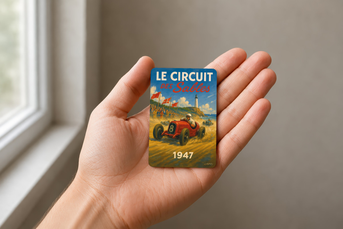 Mockup magnet 11 — Magnet Le Circuit des Sables 1947