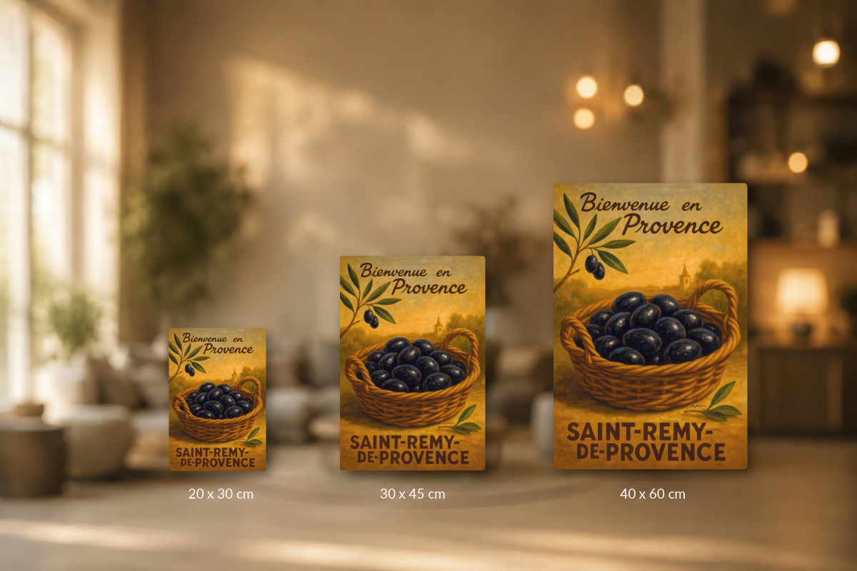 Collection 40x60 — L’or noir de Provence – Panier d’olives