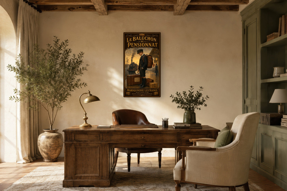 V01-06, Affiche vintage enfance - Le Baluchon du Pensionnat