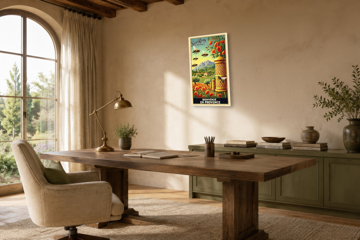 V01-08, Affiche vintage Provence - Les Trésors du Rucher Provençal