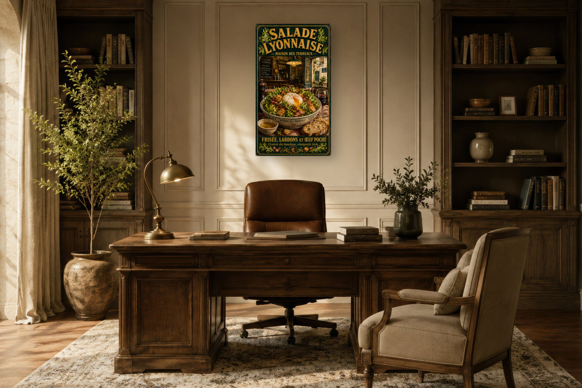 V01-09, Affiche vintage Lyon - Salade Lyonnaise - Maison des Terreaux