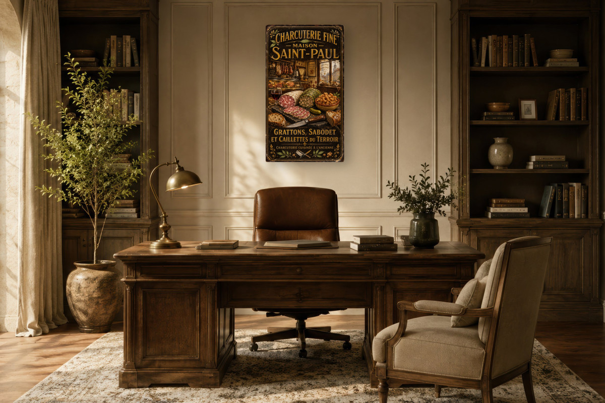V01-09, Affiche vintage Lyon - Charcuterie Fine - Maison Saint-Paul
