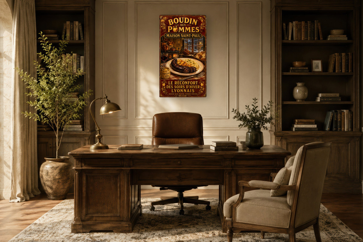 V01-09, Affiche vintage Lyon - Boudin aux Pommes - Maison Saint-Paul
