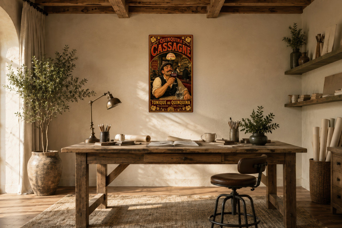 V01-10, Affiche vintage apéritif - Quinquina Cassagne - Tonique au Quinquina