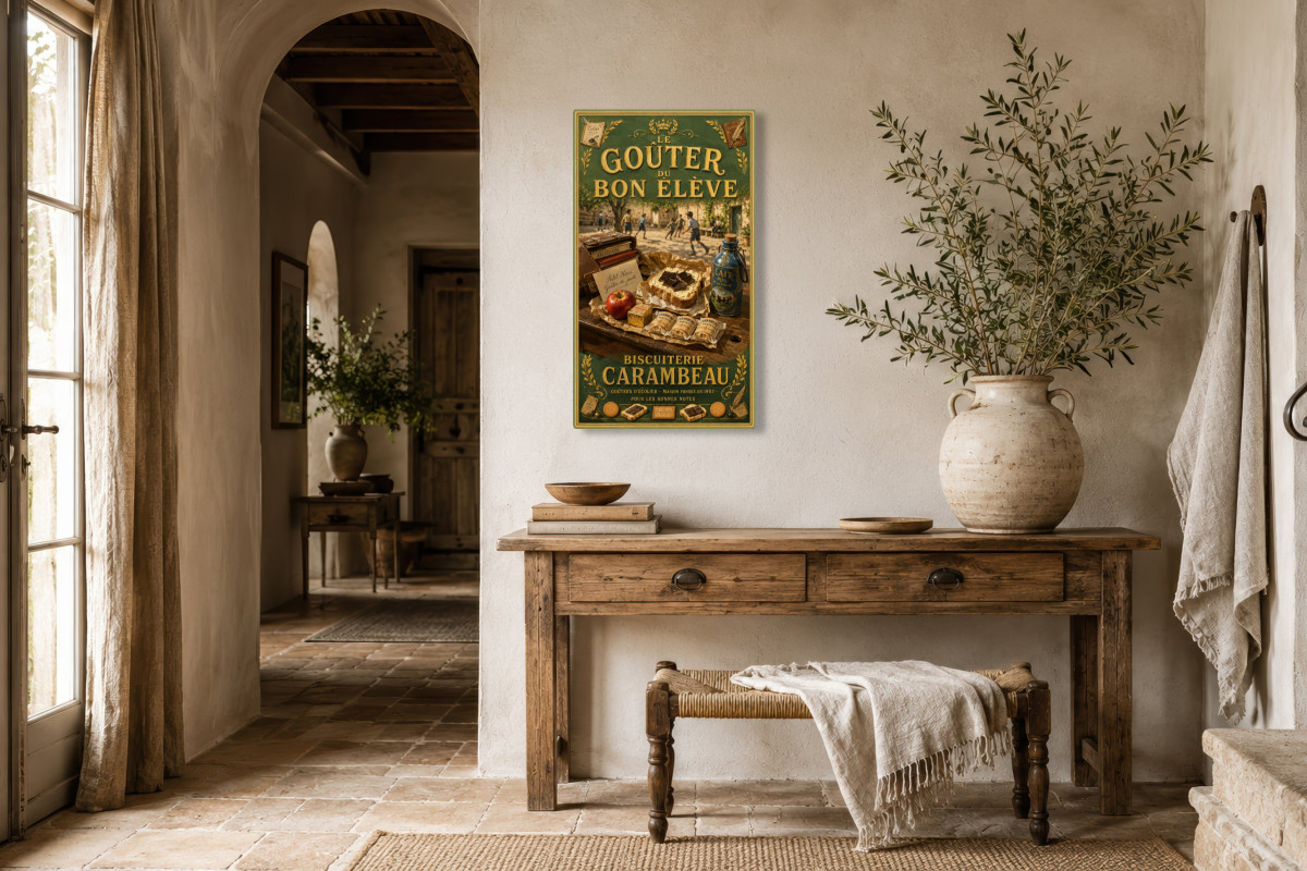 V01-12, Affiche vintage goûter - Le Goûter du Bon Élève