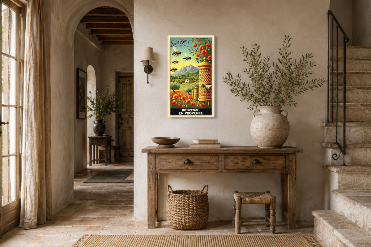 V01-14, Affiche vintage Provence - Les Trésors du Rucher Provençal