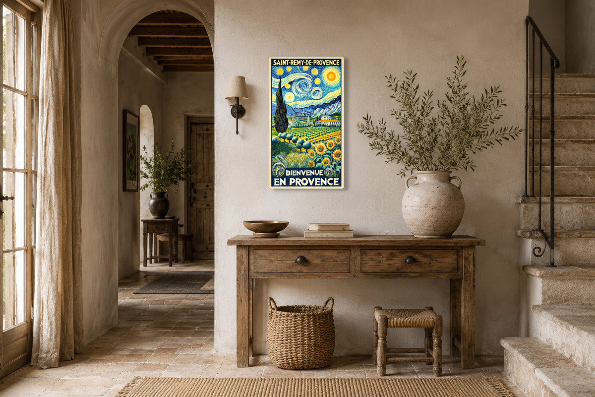 V01-14, Affiche vintage Provence - Saint-Rémy-de-Provence : Sous les Étoiles de Vincent