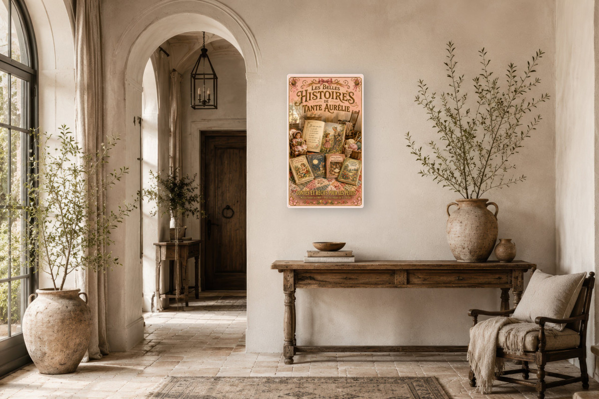 V01-15, Affiche vintage imagerie ancienne - Les Belles Histoires de Tante Aurélie