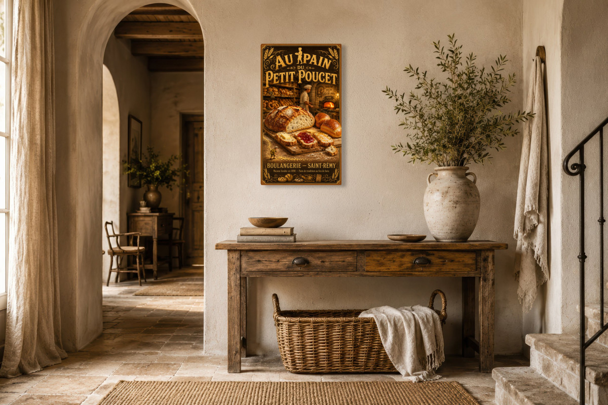 V01-16, Affiche vintage goûter - Au Pain du Petit Poucet
