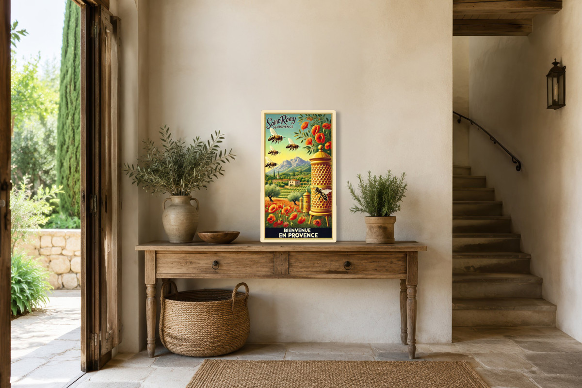 V01-17, Affiche vintage Provence - Les Trésors du Rucher Provençal