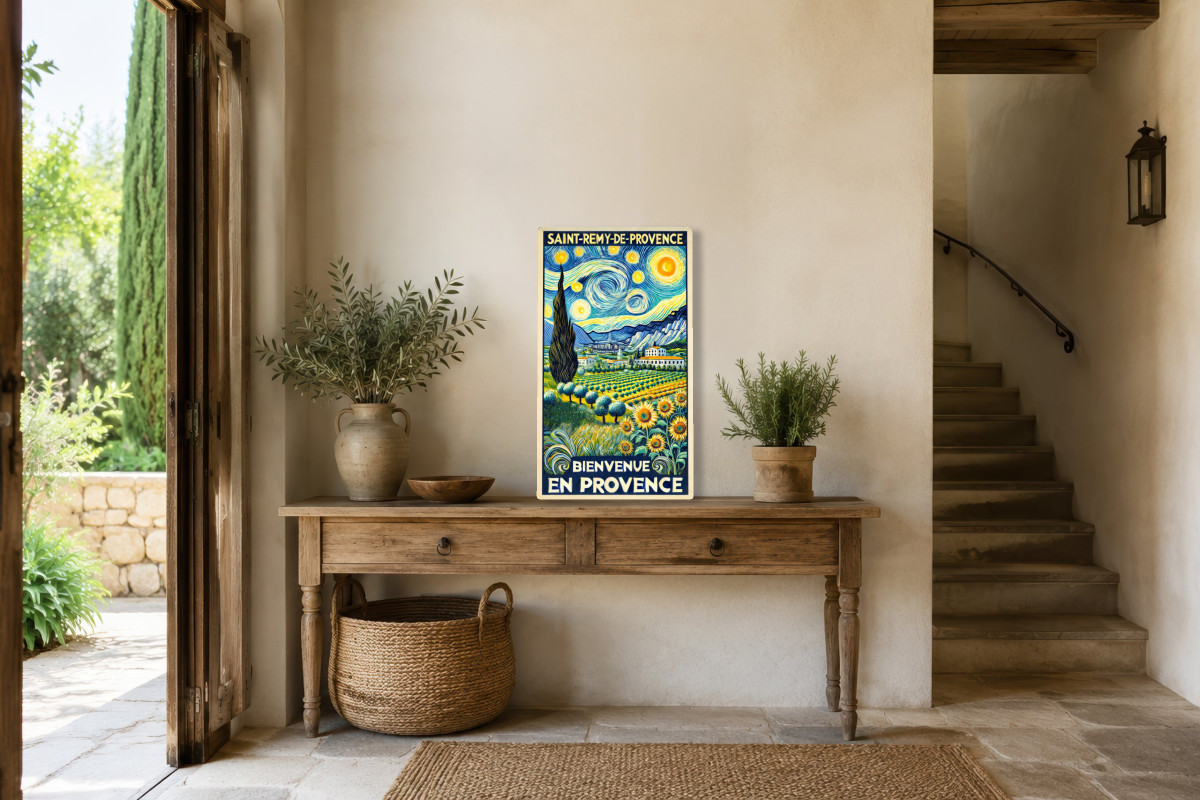 V01-17, Affiche vintage Provence - Saint-Rémy-de-Provence : Sous les Étoiles de Vincent