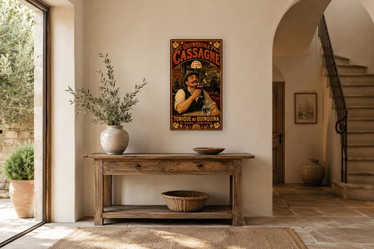 V01-20, Affiche vintage apéritif - Quinquina Cassagne - Tonique au Quinquina