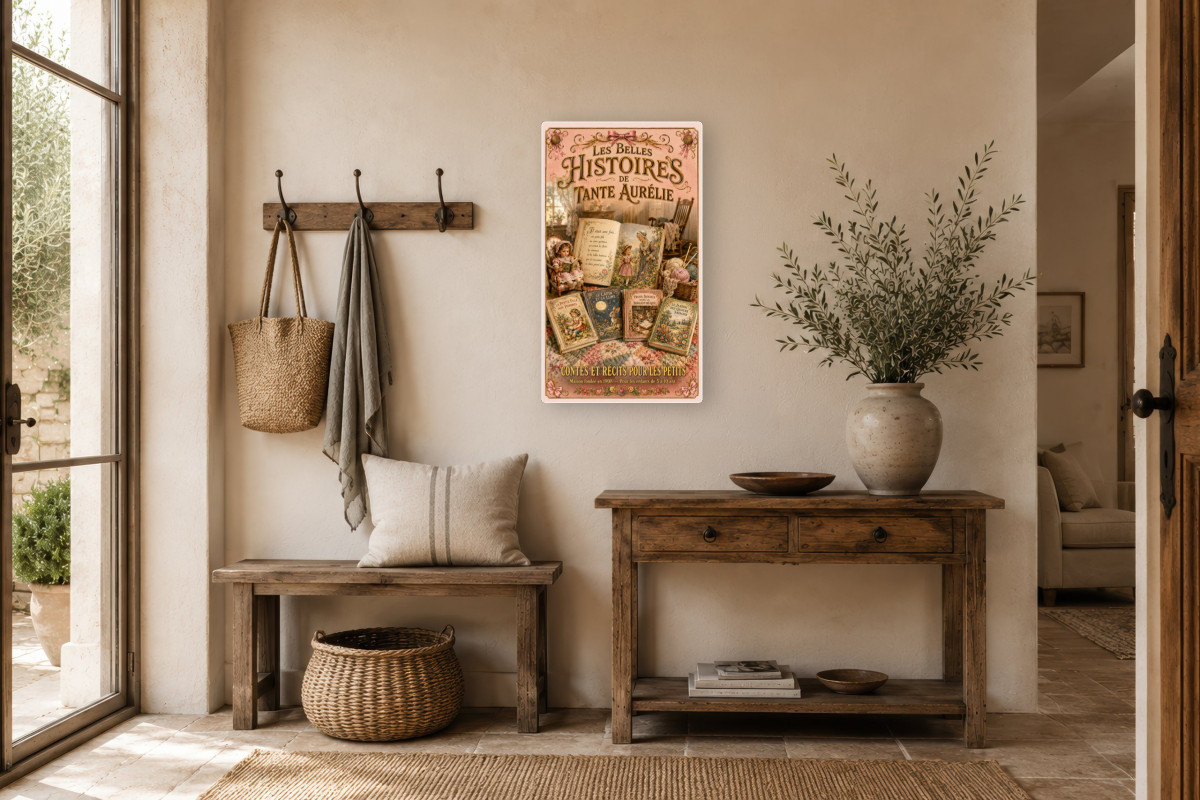 V01-21, Affiche vintage imagerie ancienne - Les Belles Histoires de Tante Aurélie