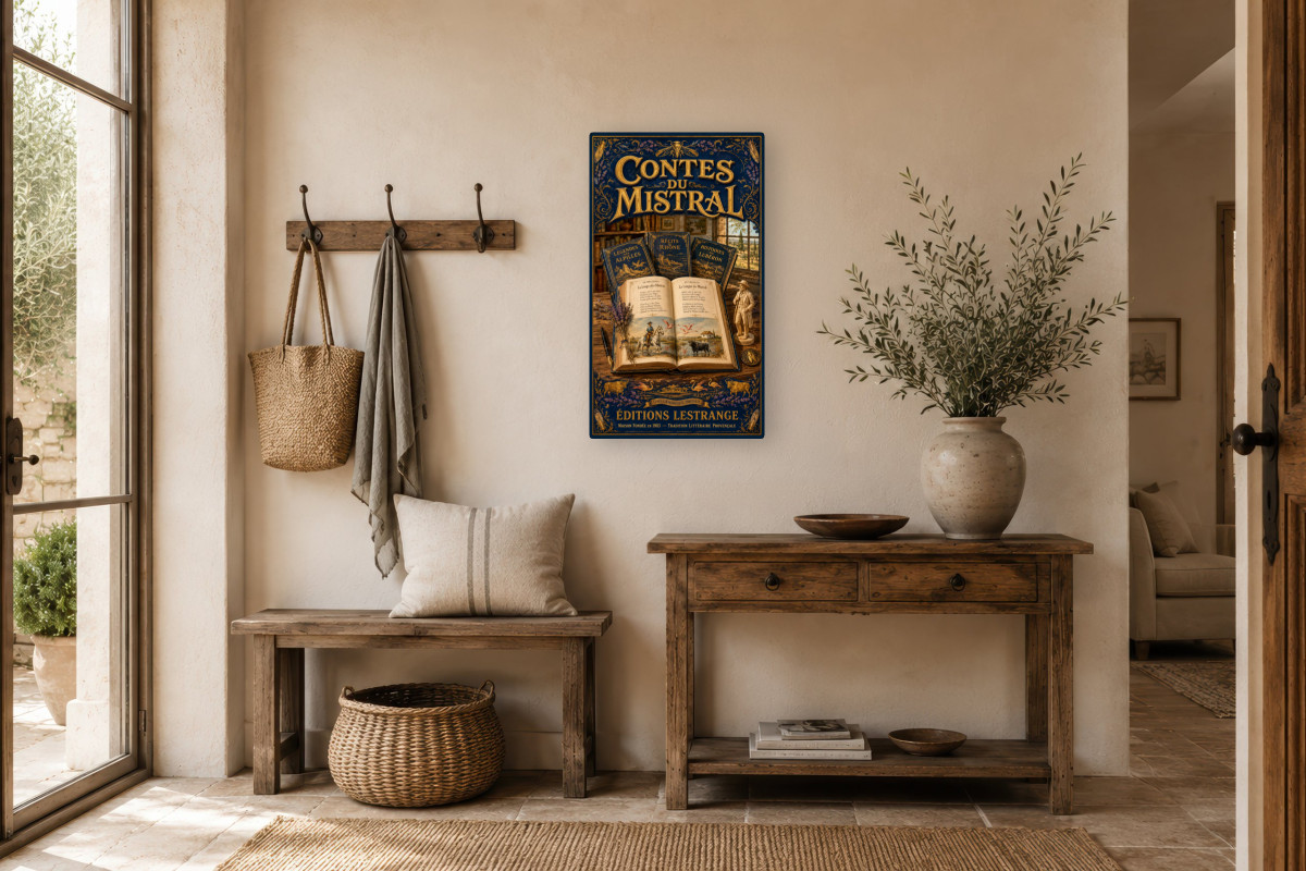 V01-21, Affiche vintage imagerie ancienne - Contes du Mistral