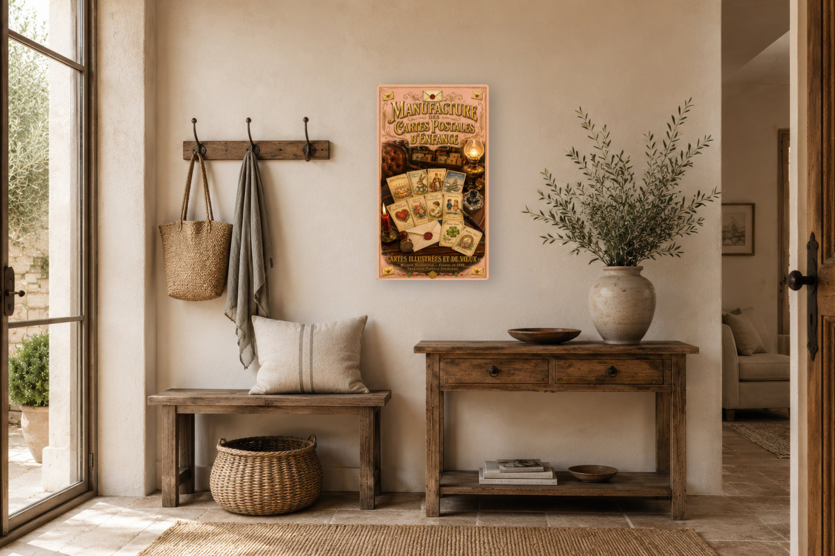 V01-21, Affiche vintage imagerie ancienne - Manufacture des Cartes Postales d’Enfance