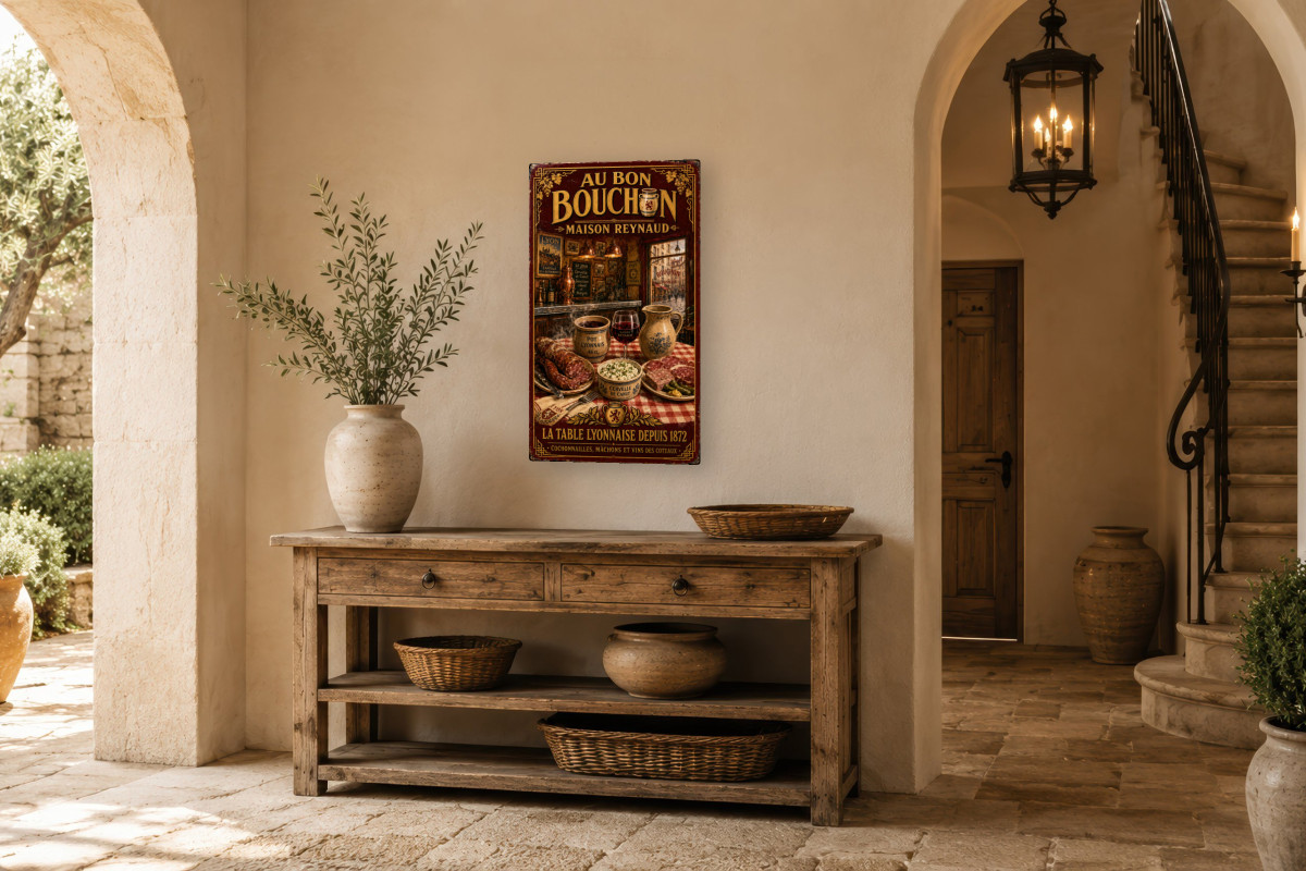 V01-24, Affiche vintage Lyon - Au Bon Bouchon - Maison Reynaud