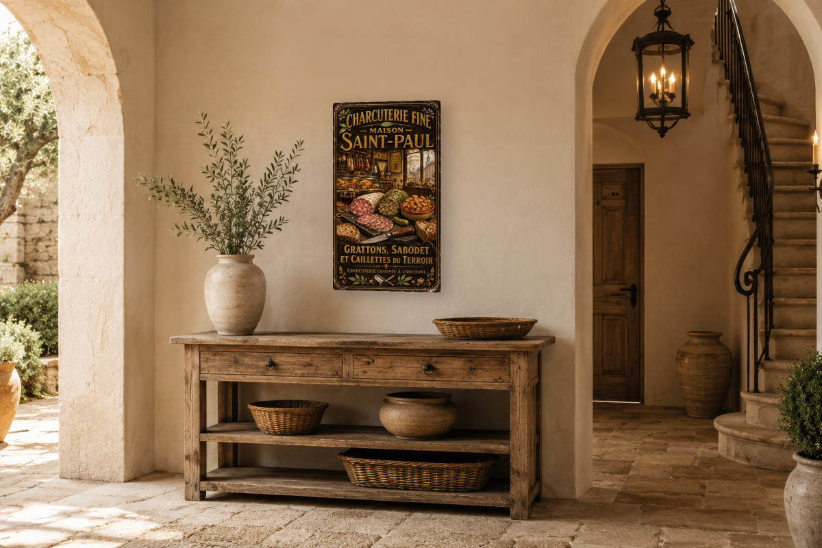 V01-24, Affiche vintage Lyon - Charcuterie Fine - Maison Saint-Paul