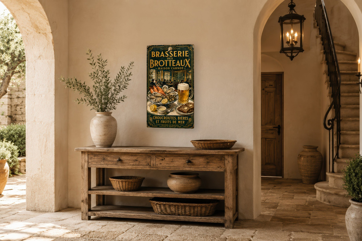 V01-24, Affiche vintage Lyon - Brasserie des Brotteaux - Maison Carnot