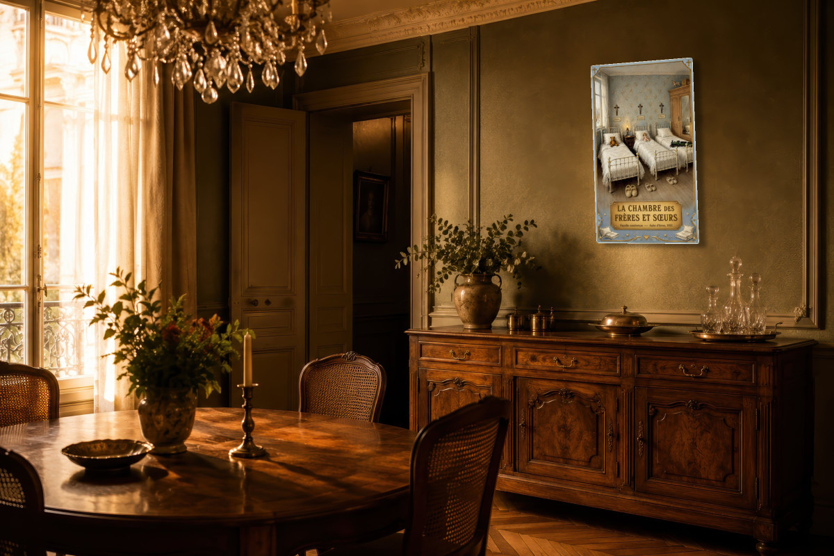 V02-04, Affiche vintage enfance - La Chambre des Frères et Sœurs