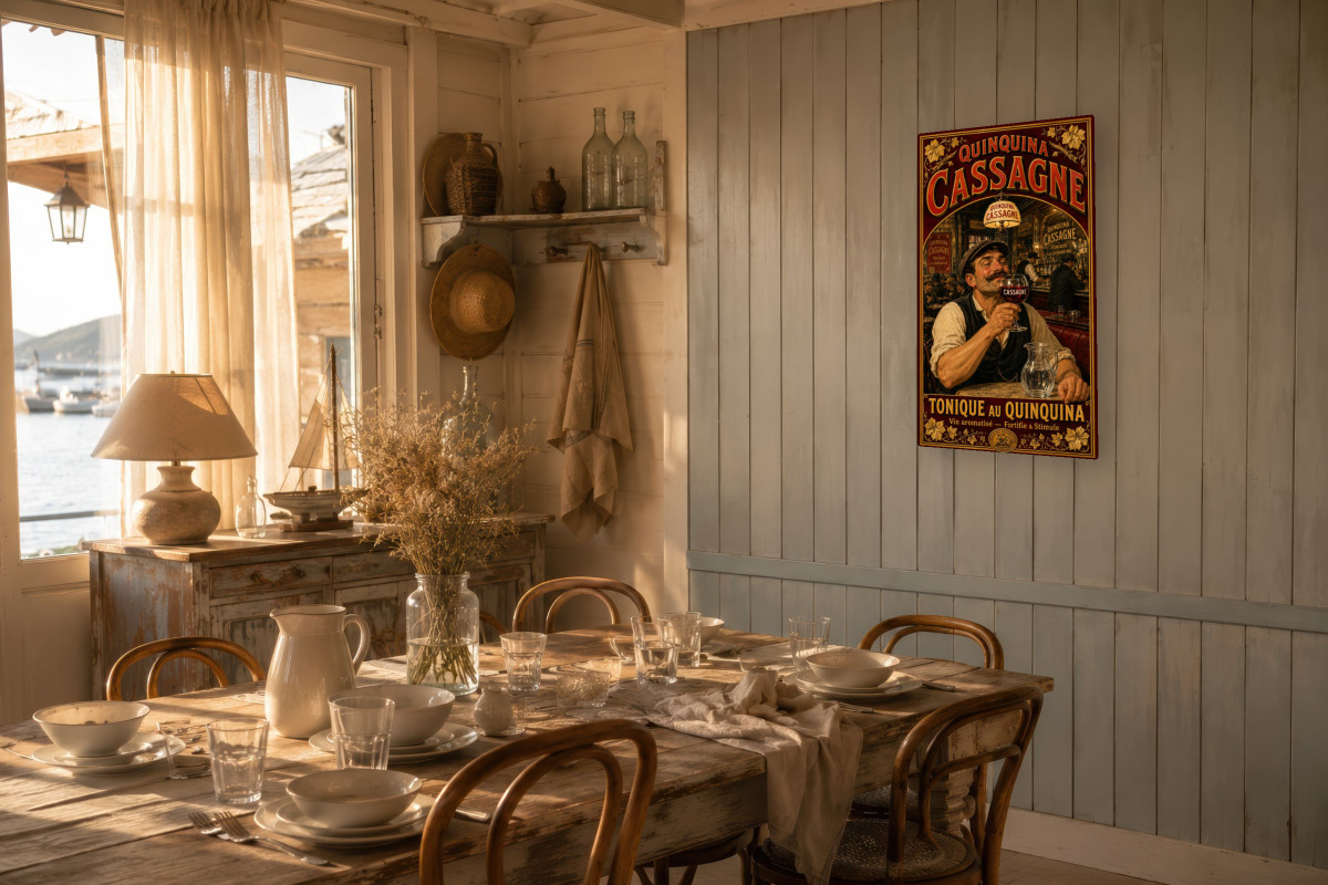 V02-06, Affiche vintage apéritif - Quinquina Cassagne - Tonique au Quinquina