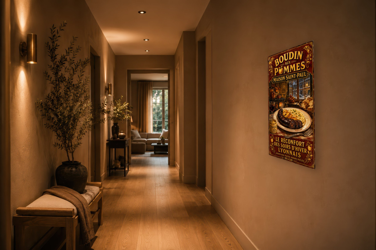 V02-12, Affiche vintage Lyon - Boudin aux Pommes - Maison Saint-Paul