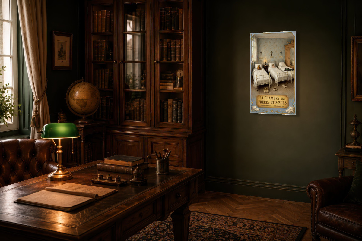 V02-14, Affiche vintage enfance - La Chambre des Frères et Sœurs