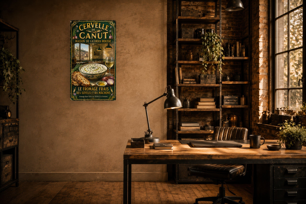 V02-15, Affiche vintage Lyon - Cervelle de Canut - Maison de la Croix-Rousse
