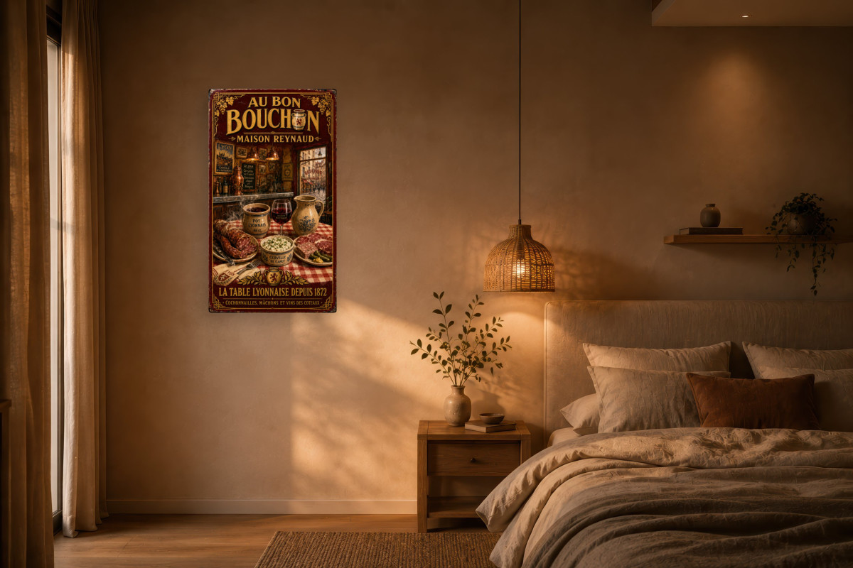 V02-17, Affiche vintage Lyon - Au Bon Bouchon - Maison Reynaud