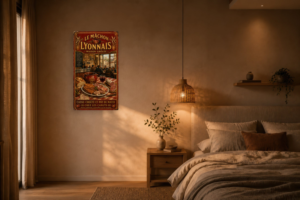 V02-17, Affiche vintage Lyon - Le Mâchon Lyonnais - Maison Grôlée