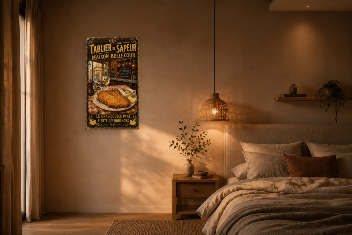 V02-17, Affiche vintage Lyon - Tablier de Sapeur - Maison Bellecour