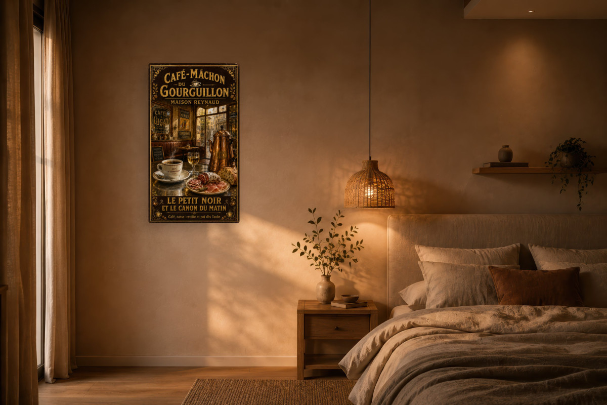 V02-17, Affiche vintage Lyon - Café-Mâchon du Gourguillon - Maison Reynaud