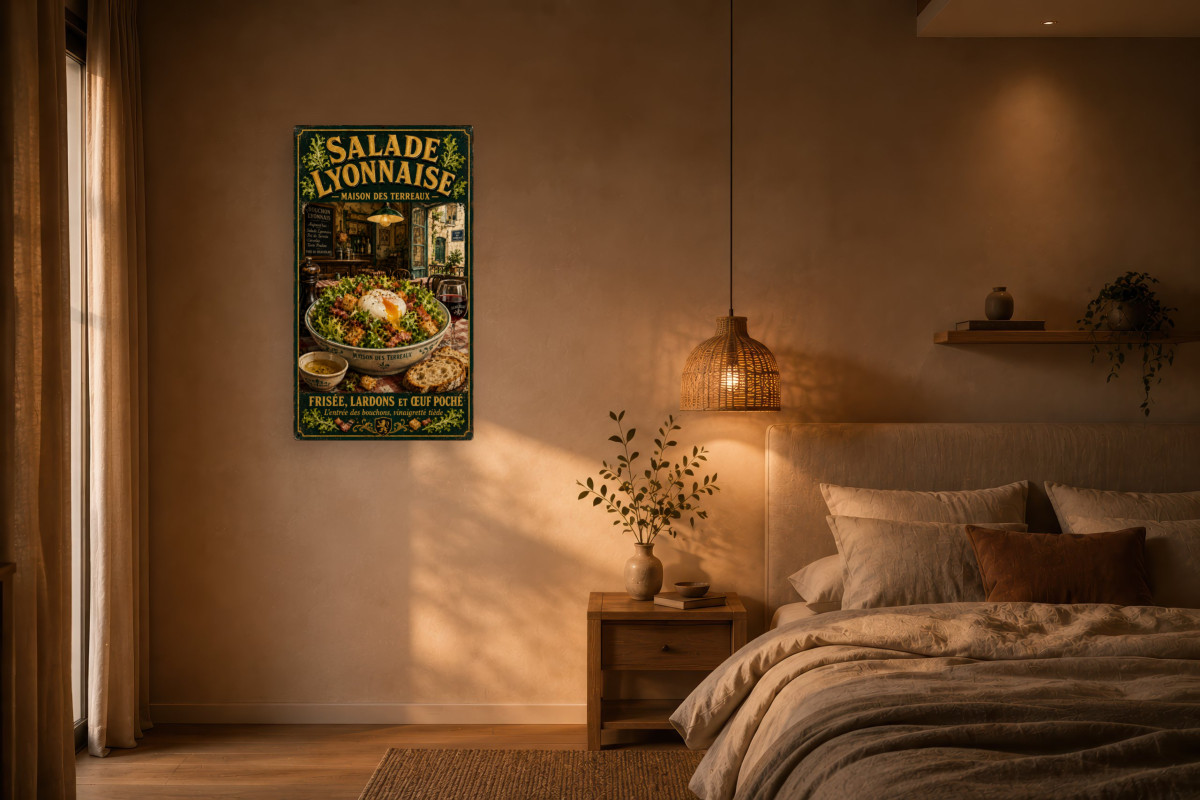 V02-17, Affiche vintage Lyon - Salade Lyonnaise - Maison des Terreaux