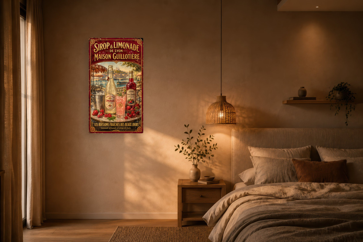 V02-17, Affiche vintage Lyon - Sirop & Limonade de Lyon - Maison Guillotière