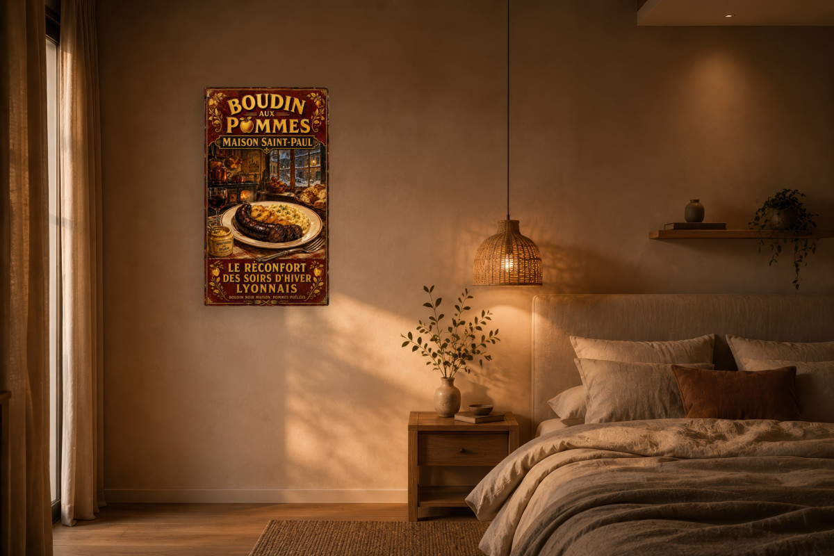V02-17, Affiche vintage Lyon - Boudin aux Pommes - Maison Saint-Paul