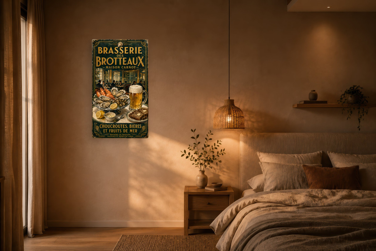 V02-17, Affiche vintage Lyon - Brasserie des Brotteaux - Maison Carnot