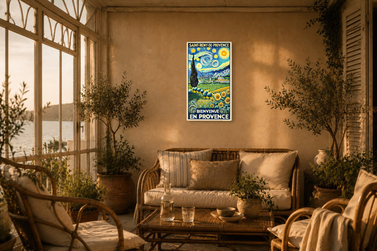 V02-22, Affiche vintage Provence - Saint-Rémy-de-Provence : Sous les Étoiles de Vincent