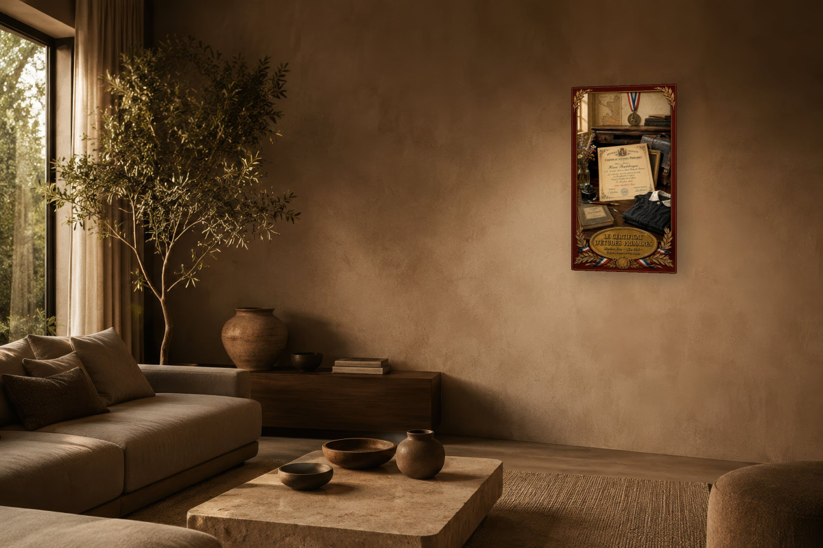 V03-01, Affiche vintage enfance - Le Certificat d’Études Primaires 1936