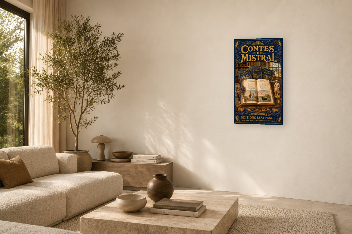 V03-02, Affiche vintage imagerie ancienne - Contes du Mistral