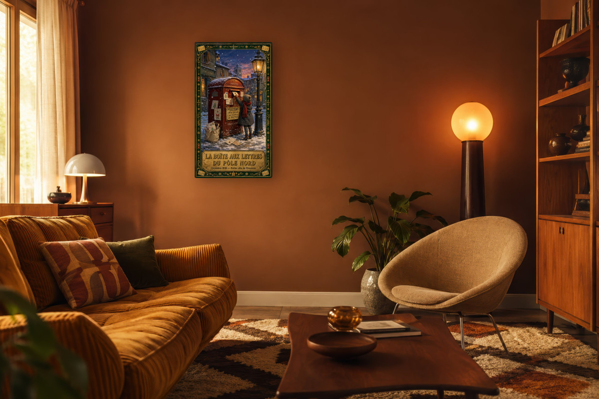 V03-03, Affiche vintage Noël - La Boîte aux Lettres du Pôle Nord