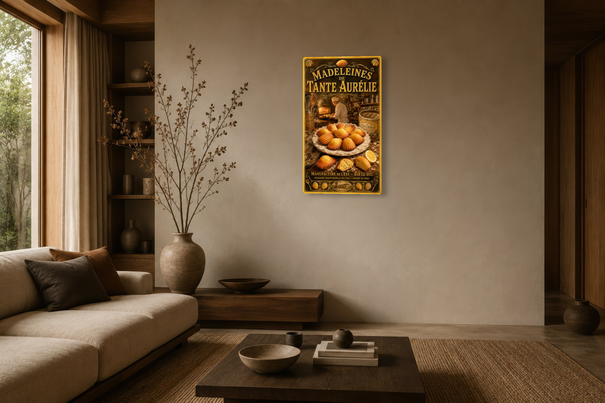 V03-05, Affiche vintage goûter - Madeleines de Tante Aurélie