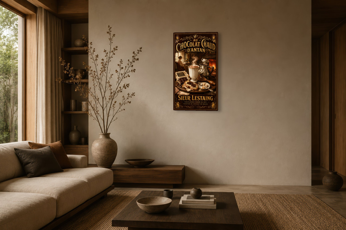 V03-05, Affiche vintage goûter - Au Chocolat Chaud d’Antan