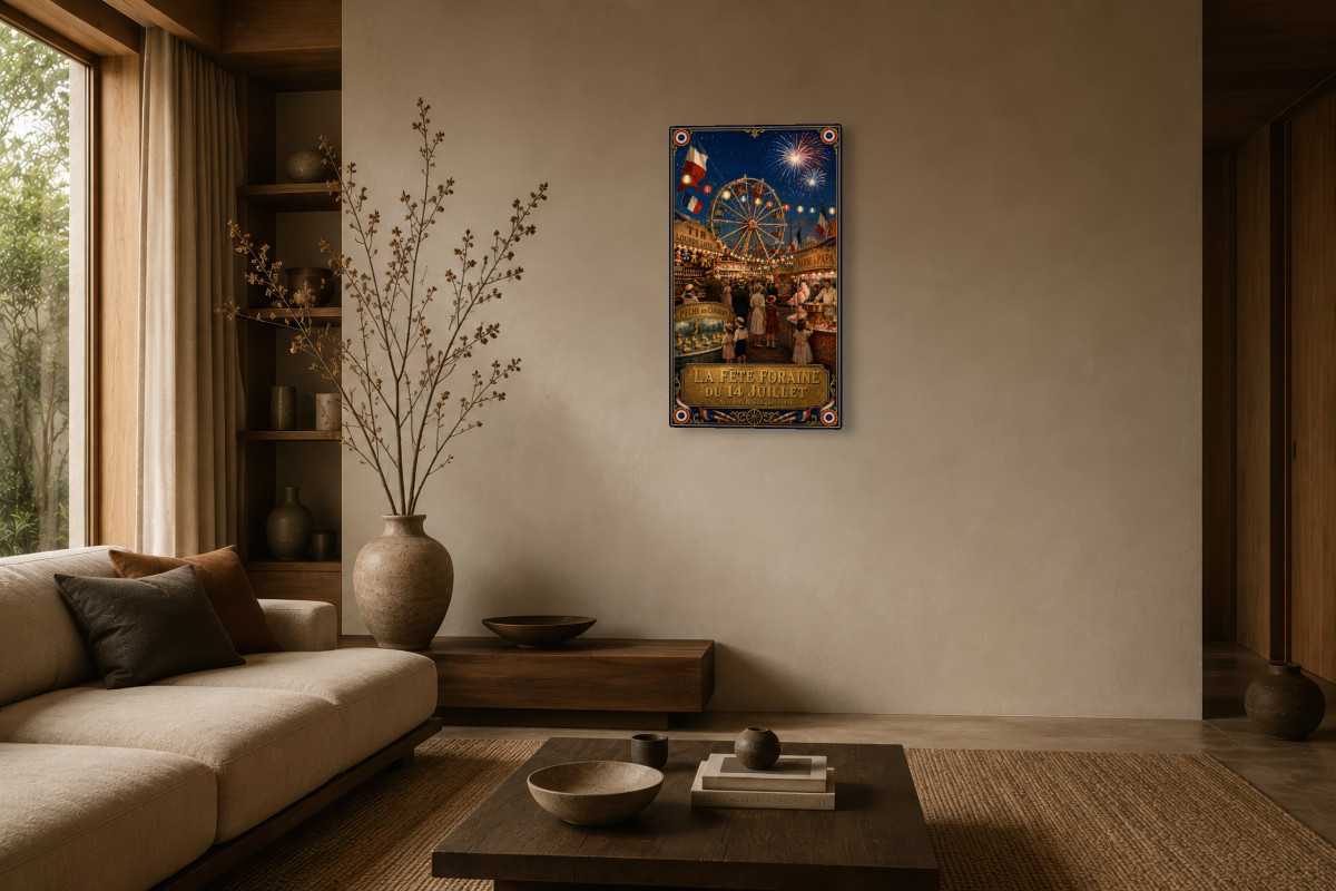V03-05, Affiche vintage enfance - Le Voilier sur le Bassin