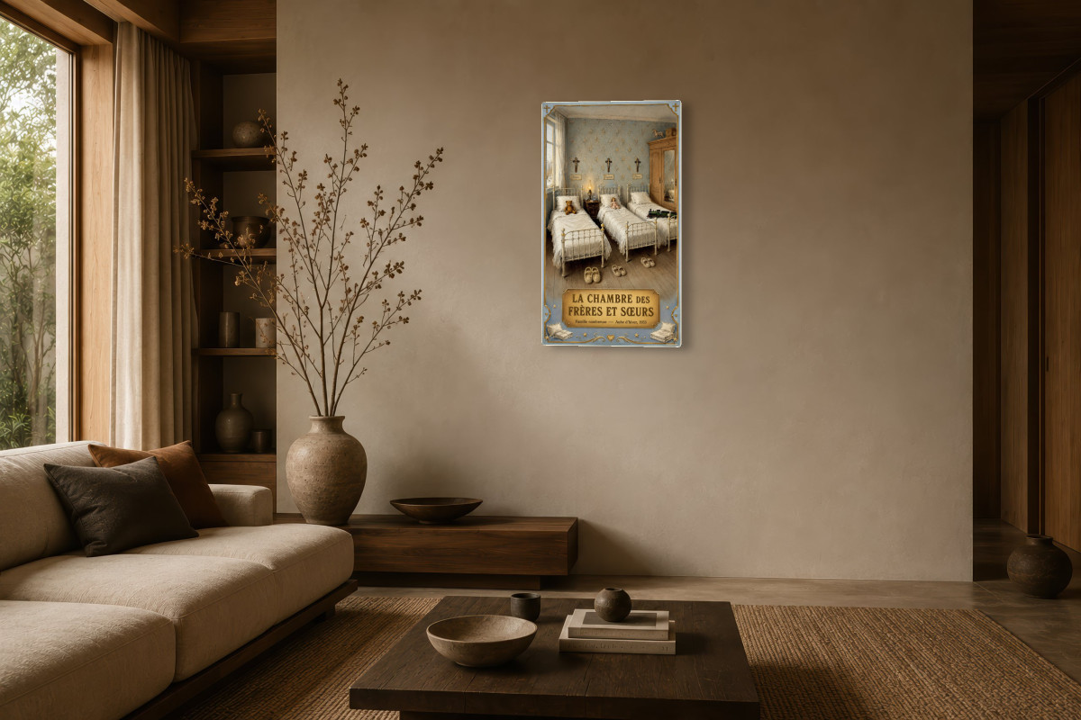 V03-05, Affiche vintage enfance - La Chambre des Frères et Sœurs