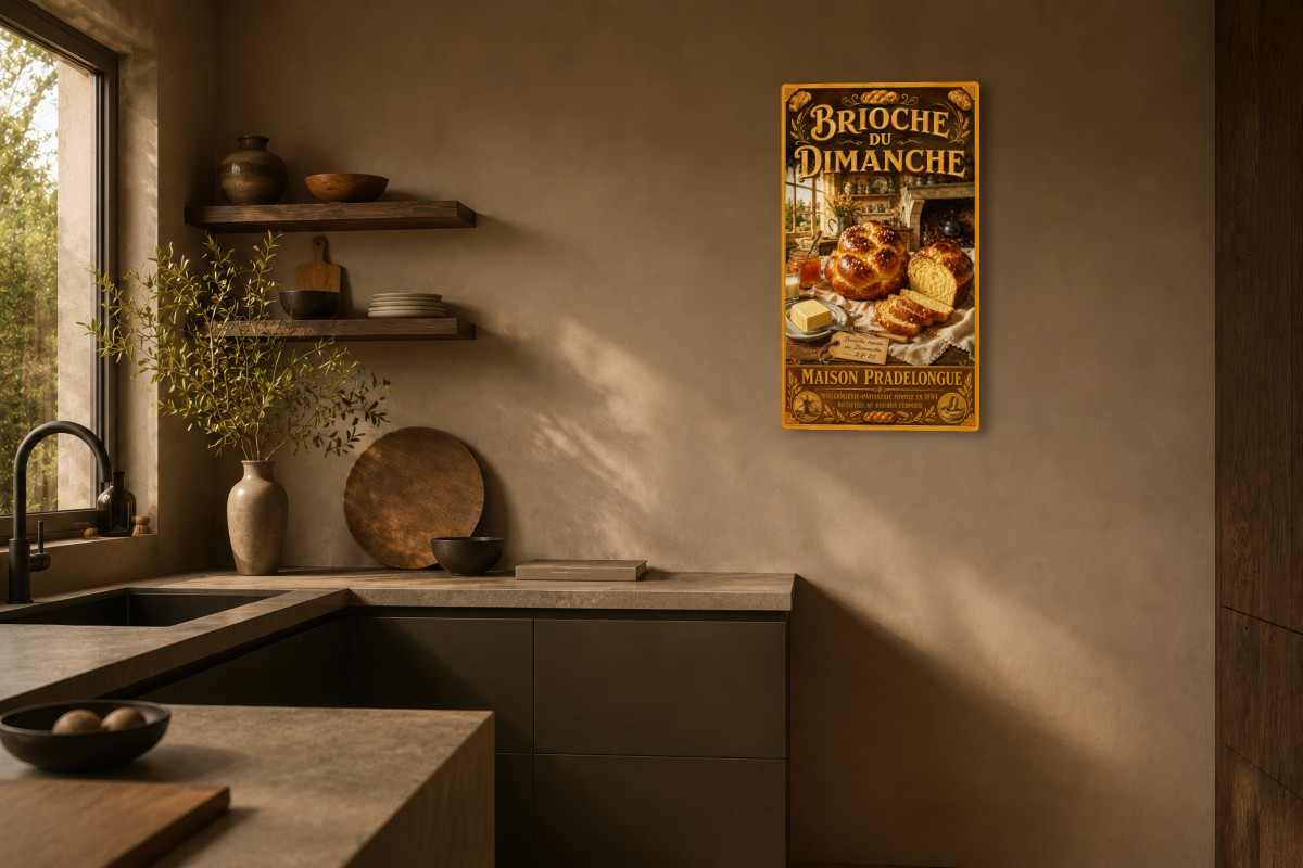 V03-07, Affiche vintage goûter - Brioche du Dimanche
