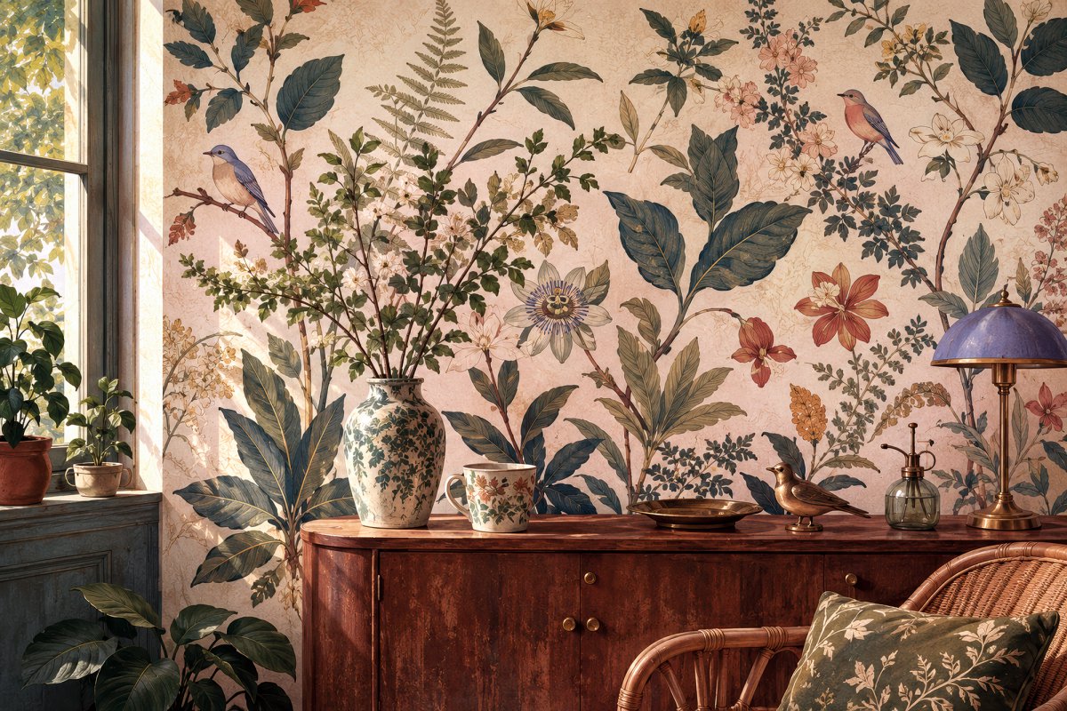 Le motif botanique et floral en décoration murale