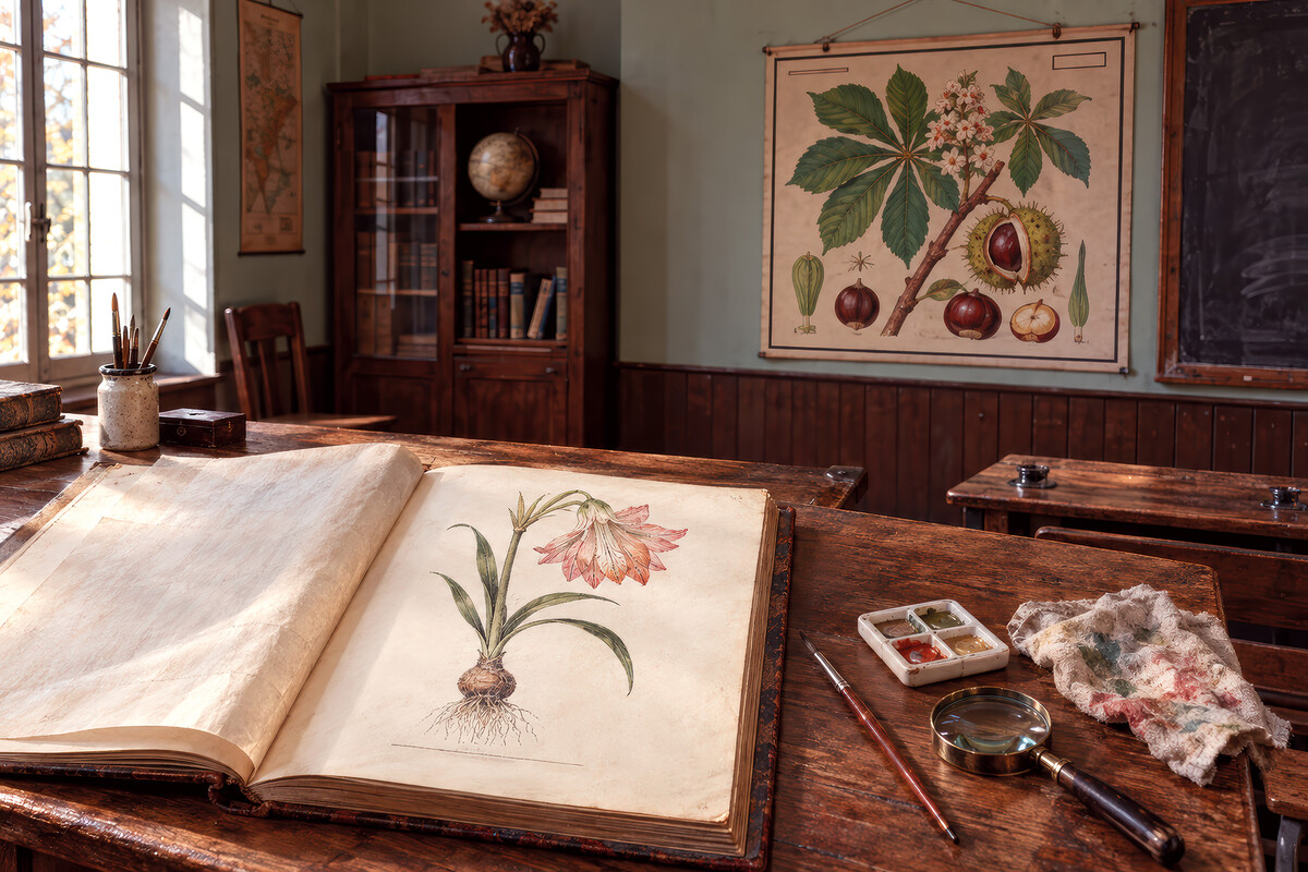 La planche naturaliste : deux planches, celle du livre et celle du mur