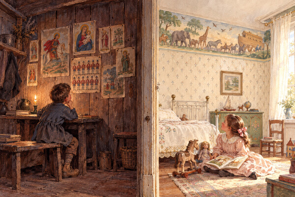La chambre d’enfant, deux siècles d’images : les deux murs de l’enfance
